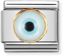 Nomination Classic Greek Eye 18ct Gold & Steel Charm 030506/18