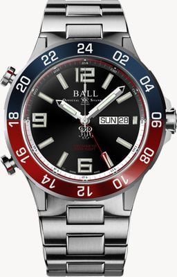 Ball Watch Company Roadmaster Marine GMT (42 mm), schwarzes Zifferblatt / Titan- und Edelstahlarmband DG3222A-S1CJ-BK