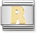 Nomination Classic Letter R 18ct Gold & Steel Charm 030101/18