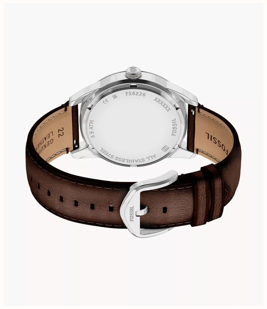 Fossil Multifunction Brown Leather Watch and Bracelet Gift FS6226SET - widok alternatywny 4