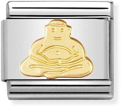 Nomination Classic Buddha 18ct Gold & Steel Charm 030105/06