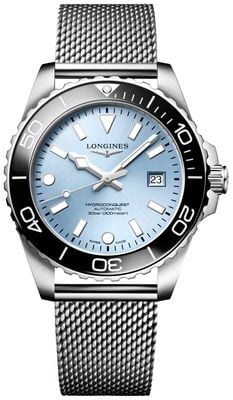 LONGINES HydroConquest Automatic (42mm) Frosted-Blue Sunray Dial / Stainless Steel Mesh Bracelet L37884996