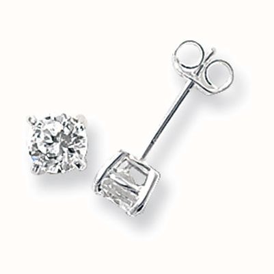 James Moore TH Silver Cubic Zirconia Stud Earrings 5 mm G5135CZ