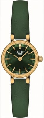 Tissot Women's Lovely | Green Facetted Dial | Green Leather Strap T1400093609100