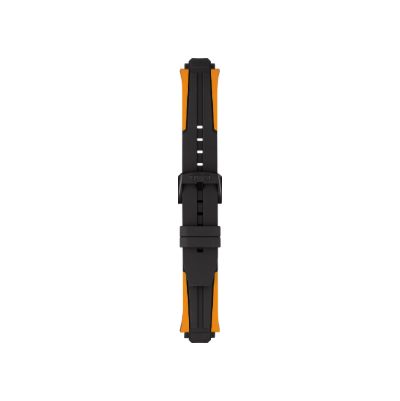 Tissot Bracelet sport en silicone noir et orange de 22 mm montre