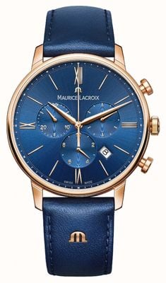 Maurice Lacroix Eliros хронограф синие и золотые часы EL1098-PVP01-411-1