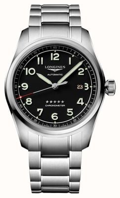 LONGINES Spirit automático 42mm mostrador preto em aço inoxidável L38114536