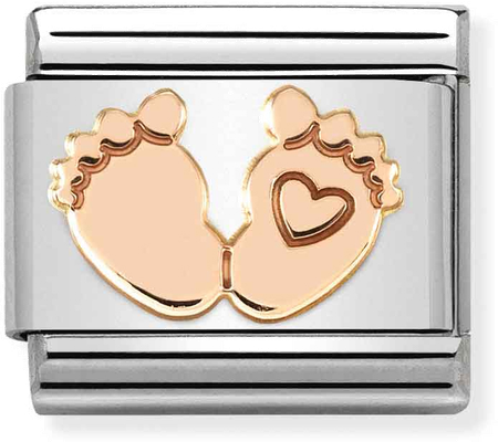 Nomination Classic Baby Feet Heart Steel Charm 430104/32