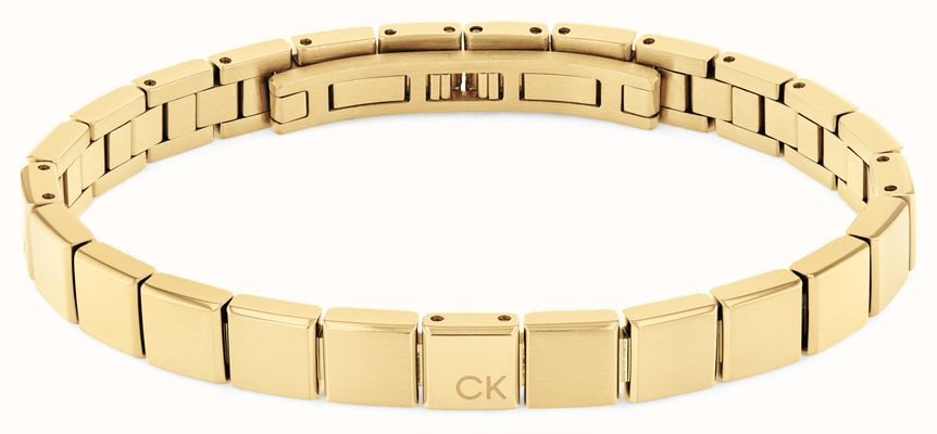 Calvin Klein Men's Minimalistic Squares Bracelet Gold-Tone Stainless Steel 35000489