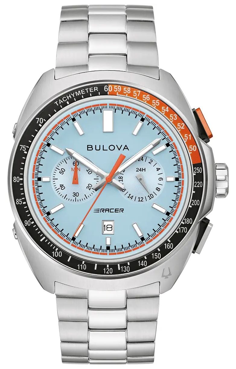 Bulova chronographe Racer (42mm) cadran bleu clair montre