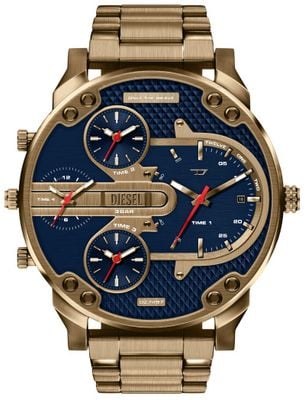Diesel Mr Daddy Slim Gold Plated Blue Dial Watch DZ7497