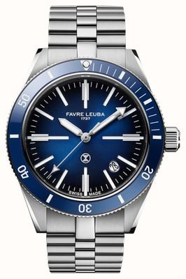 Favre Leuba Deep Raider Renaissance automatique (40 mm) cadran bleu fumé / bracelet en acier inoxydable 00.20308.101.02.200