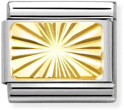Nomination Classic ENGRAVED SIGNS in Stainless Steel with Bonded Yellow Gold Charm 030121/56