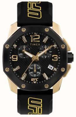 Timex x UFC Icon-Chronograph, schwarzes Zifferblatt / schwarzes Silikon TW2V58500