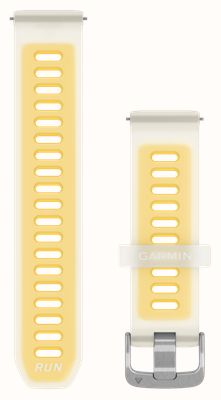 Garmin Cinturini a sgancio rapido (20 mm) in silicone traslucido color osso/mango con finiture argentate - solo cinturino 010-11251-AS