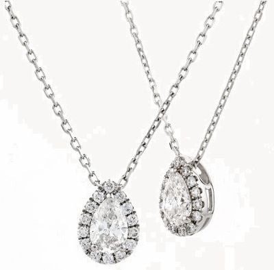 18ct White Gold 0.20ct Pear Diamond Cluster Pendant BJP0138