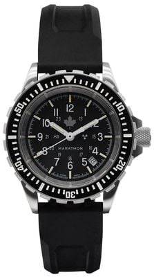 Marathon Large Diver's Automatic (GSAR) Grey Maple Leaf (41mm) Black Dial / Black 3-Piece Rubber Strap WW194006SS-0330