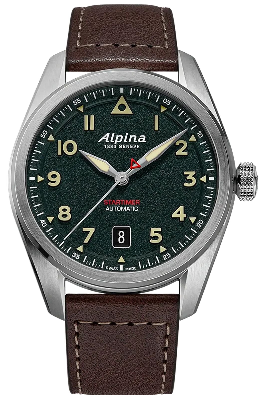 Alpina Startimer Pilot automatique (40mm) cadran vert textur montre