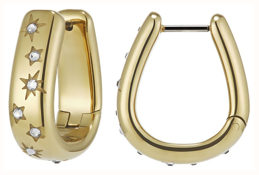 Olivia Burton Classic Celestial Crystal Gold Plated Hoop Earrings 24100644 - vista alternativa 2