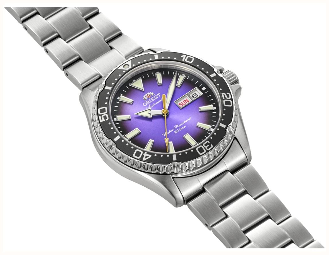 Orient Men's Automatic Dive-Style Watch Purple Gradient Sunburst Dial Black Unidirectional Rotating Bezel RA-AA0827V39B - alternative Ansicht 2