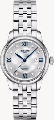 Tissot Le locle 20周年纪念款（29毫米）银色巴黎钉纹表盘/不锈钢+蓝色皮革表带 T0062071103601