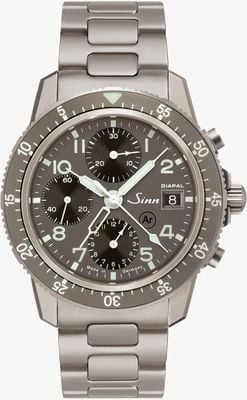 Sinn 103 Ti Diapal Chronograph (41 mm) anthrazitfarbenes galvanisiertes Zifferblatt / perlgestrahltes Titanarmband 103.078-HLINK