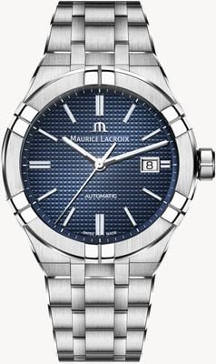Maurice Lacroix Aikon automatisch (42 mm) blauwe clous de paris wijzerplaat / roestvrij staal AI6008-SS002-430-1