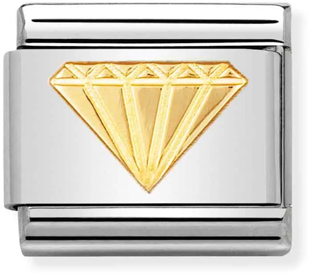 Nomination Classic Diamond 18ct Gold & Steel Charm 030115/03