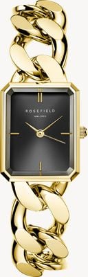 Rosefield Studio Edition - Octagon XS (19.5mm) Black Dial / Gold-Plated Stainless Steel Bracelet SBGSG-O57