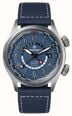 Bremont Altitude MB Meteor Time Zones Automatic (42mm) Brushed Blue Galvanic Metal Dial / Blue Leather Strap Watch ALT42-MT-Z-TI-BLBL-L-S