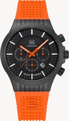 GLOCK Precision Solarchronograph (42mm) schwarzes Zifferblatt / oranges Silikonarmband GW-39-1-24