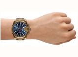 Diesel Mega Chief Slim Gold Plated Bracelet Blue Dial DZ4736 - 备用视图 4