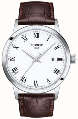 Tissot Classic Dream | White Dial | Brown Leather Strap T1294101601300