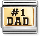 Nomination Classic #1 Dad 18ct Gold & Steel Charm 030166/39