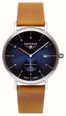 Bauhaus Men's Brown Italian Leather Strap | Blue Dial 2130-3