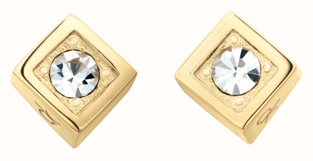Calvin Klein Ladies Gold-Tone Stainless Steel Stud Earrings 35000981 - autre vue 3