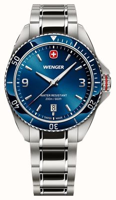 Wenger Executive Quartz (40mm) Blue Sunburst Dial / Stainless Steel Bracelet 01.2031.103