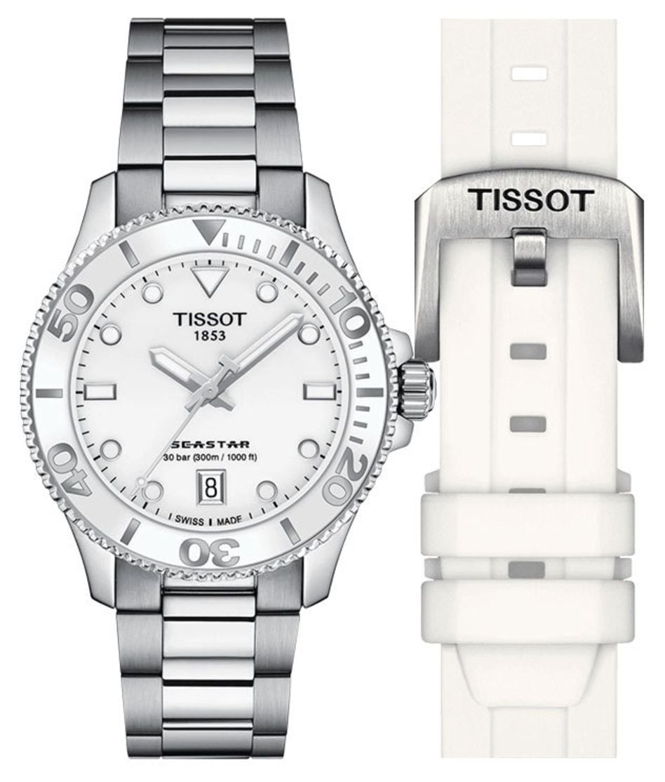 Tissot Seastar 1000 | 36 mm | cadran blanc | en acier montre
