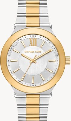 Michael Kors Oversized Billie Quartz (44mm) Silver Dial / Two-Tone Stainless Steel Bracelet MK9274