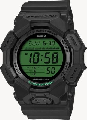 Casio G-SHOCK Black & Electro Green Series (51.9mm) Electro Green Digital Display / Black Rubber Strap GD-010BEG-1ER