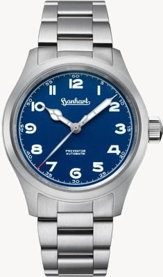 Hanhart Pioneer Preventor HD12™ (39mm) ブルーダイアル / ステンレススチールブレスレット ウォッチ 792.870-6429