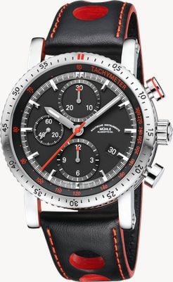 Mühle Glashütte Teutonia Sport I Automatic Chronograph (42.6mm) Black Dial / Black Leather Rally Strap M1-29-63-LB-II