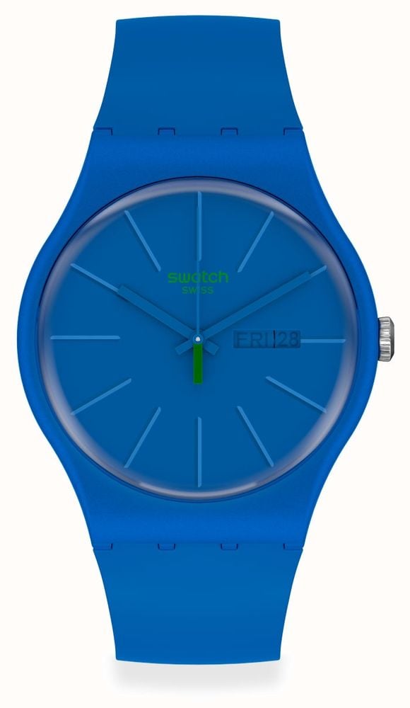 Swatch BELTEMPO Blue Plastic Strap Blue Dial SO29N700 First Class Watches SGP