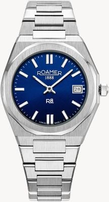 Roamer R8 レディース クォーツ (32mm) ダークブルー文字盤 / ステンレススチールブレスレット 972857 41 45 20