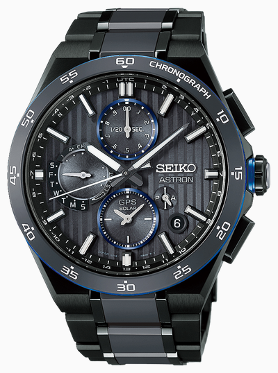Seiko Astron GPS Solar Dual Time Chronograph (43.2mm) ‘Night Advanced Grey’ Dial / Black Titanium Bracelet HAB008J1