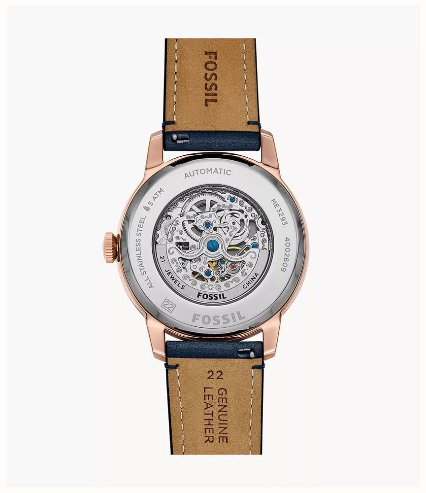 Fossil Townsman 44 mm Automatic Navy Leather ME3293 - alternate view 3