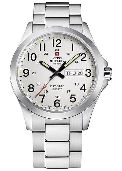 Swiss Military by Chrono Cadran blanc jour-date (42 mm) / montre