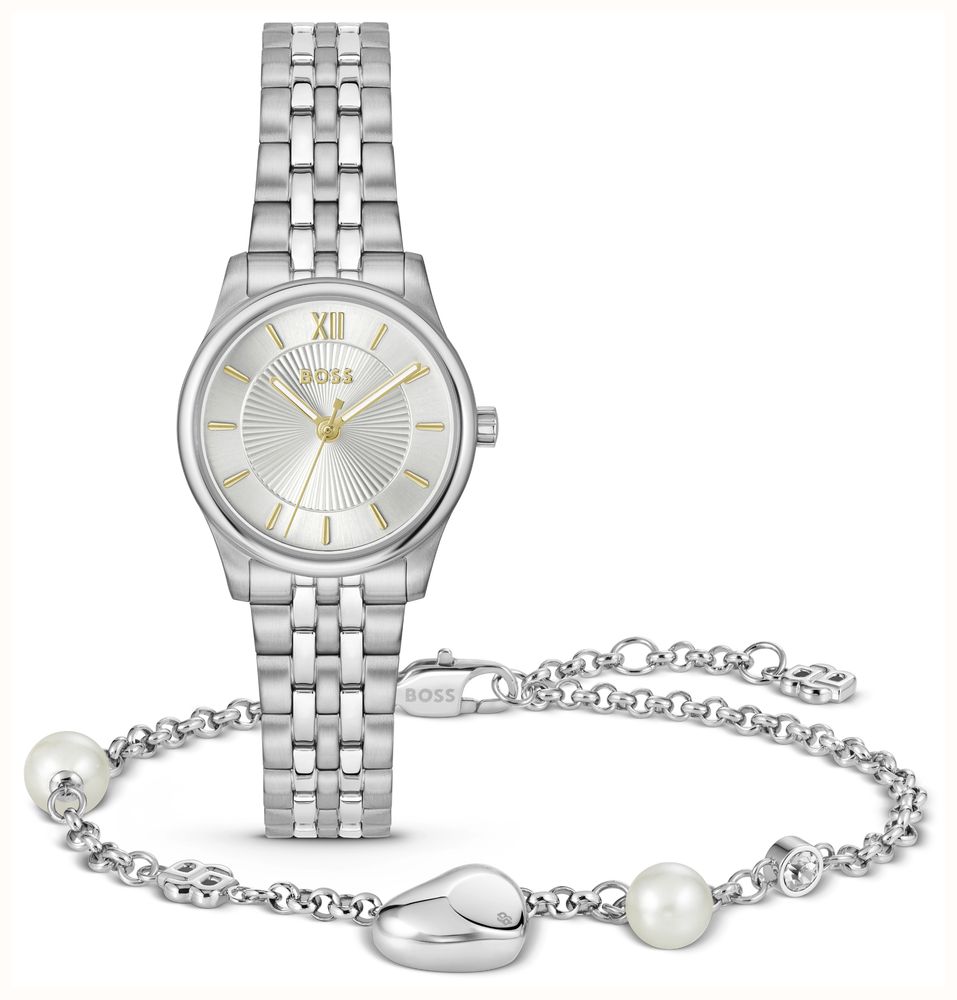 BOSS Graceful Mina Stainless Steel Silver Dial Watch And Bracelet Gift Set 1570210 - widok alternatywny 3