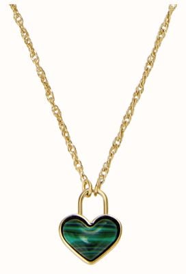 Fossil Sutton Modern Meadows Reconstituted Malachite Heart Pendant Necklace JF04857710