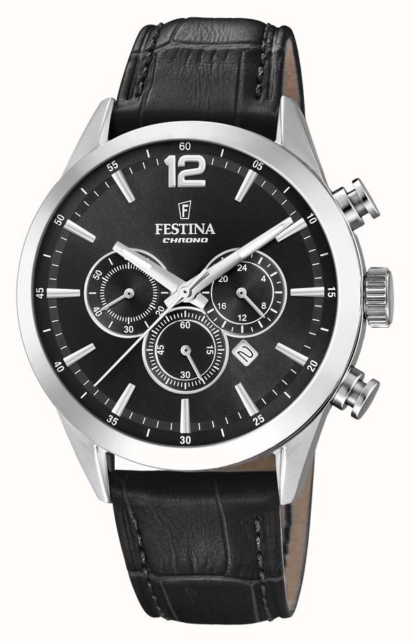 Festina Chronograph Black Leather Strap F20542/5 First Class